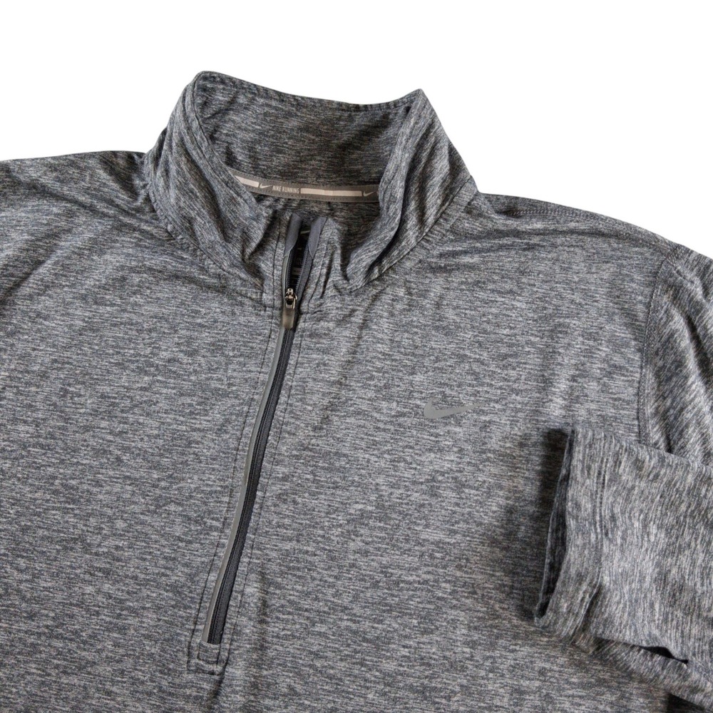 Nike Running‎ Pullover Womens 1X Gray Athletic 1/4 Zip Thumbholes 747058-021